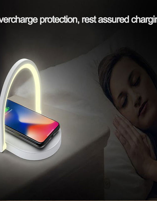 تحميل الصورة إلى عارض المعرض، 3 In 1 Foldable Wireless Charger Night Light Wireless Charging Station Stonego LED Reading Table Lamp 15W Fast Charging Light 2668south
