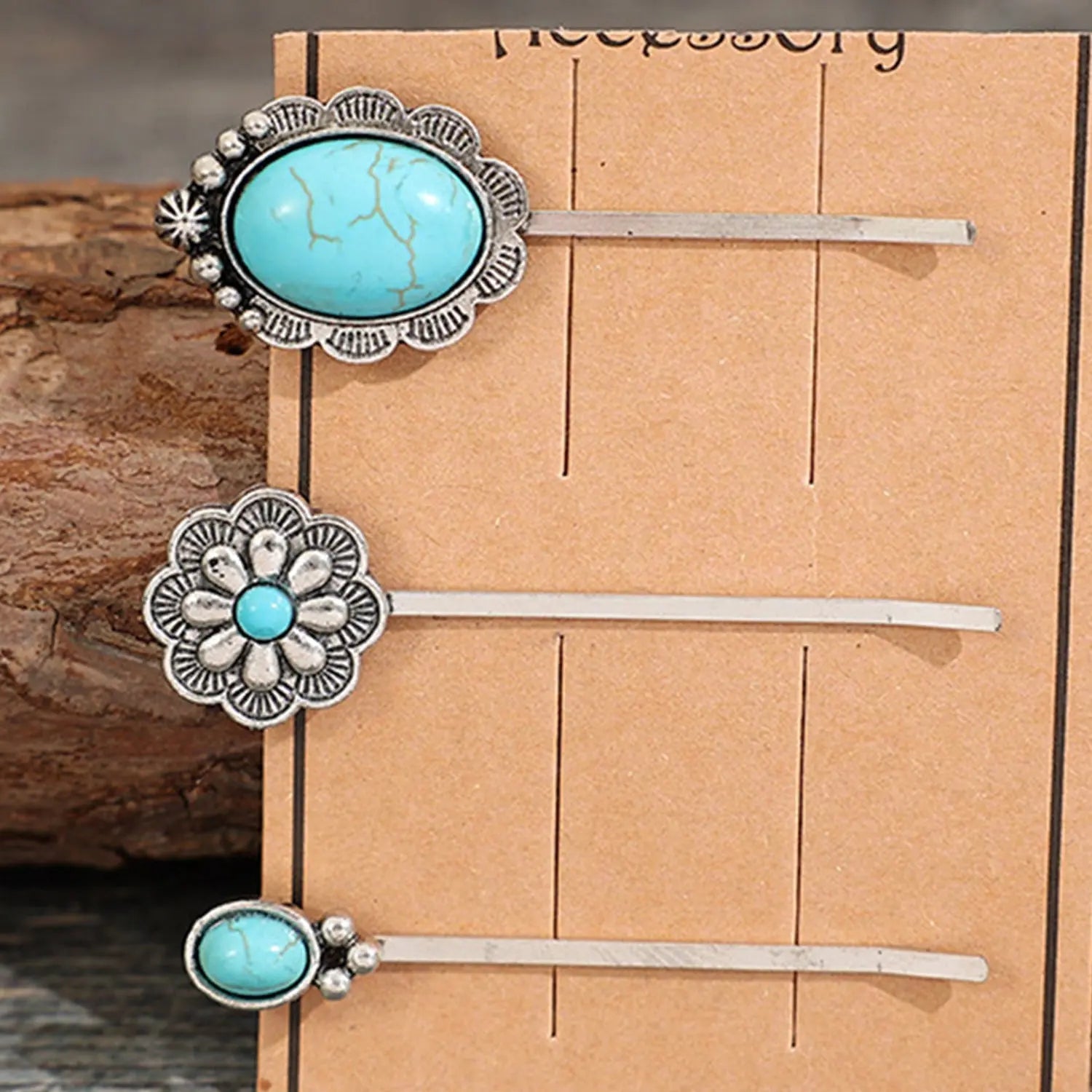 3 PCS/Set Artificial Turquoise Hair Pins 2668south