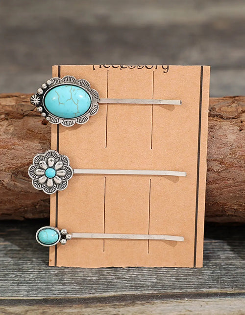 Load image into Gallery viewer, 3 PCS/Set Artificial Turquoise Hair Pins 2668south
