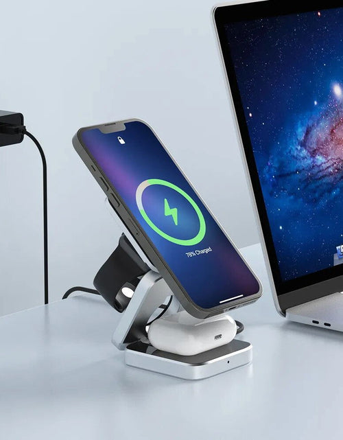 Load image into Gallery viewer, 3 in 1 Foldable Magnetic Wireless Charger Stand for Iphone 15, 14, 13 Pro/Max/Plus, Airpods 3/2 Station Dock Fast Charger Holder 2668south
