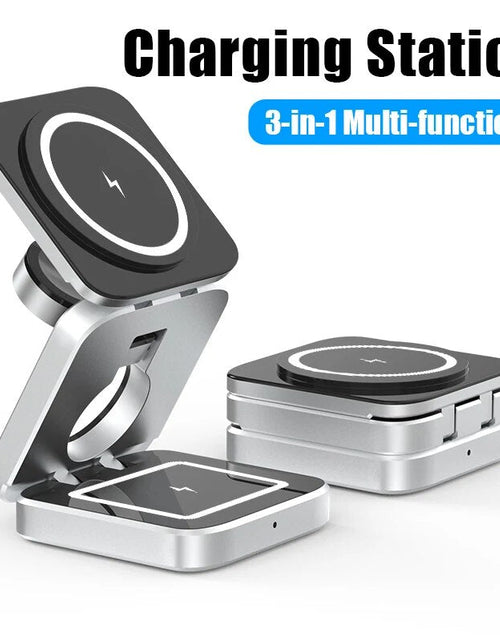 Load image into Gallery viewer, 3 in 1 Foldable Magnetic Wireless Charger Stand for Iphone 15, 14, 13 Pro/Max/Plus, Airpods 3/2 Station Dock Fast Charger Holder 2668south
