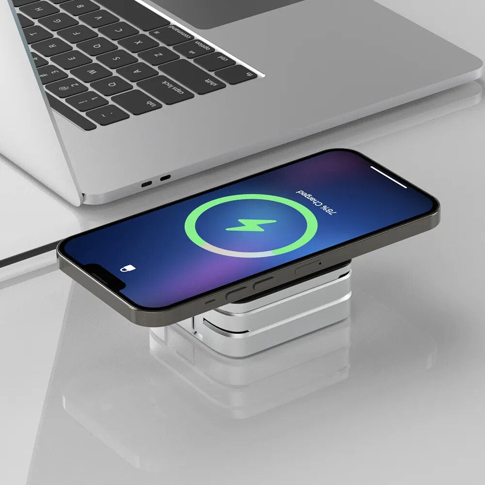 3 in 1 Foldable Magnetic Wireless Charger Stand for Iphone 15, 14, 13 Pro/Max/Plus, Airpods 3/2 Station Dock Fast Charger Holder 2668south