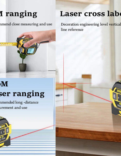 تحميل الصورة إلى عارض المعرض، 3 in 1 Laser Tape Measure Rangefinder 5M Tape Ruler Infrared High-Precision Intelligent Electronic Ruler Building Distance Meter 2668south
