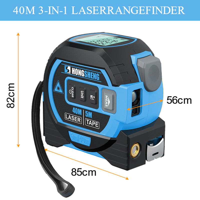 3 in 1 Laser Tape Measure Rangefinder 5M Tape Ruler Infrared High-Precision Intelligent Electronic Ruler Building Distance Meter 2668south