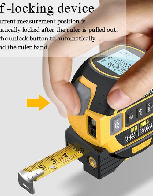 تحميل الصورة إلى عارض المعرض، 3 in 1 Laser Tape Measure Rangefinder 5M Tape Ruler Infrared High-Precision Intelligent Electronic Ruler Building Distance Meter 2668south
