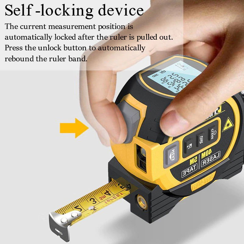 3 in 1 Laser Tape Measure Rangefinder 5M Tape Ruler Infrared High-Precision Intelligent Electronic Ruler Building Distance Meter 2668south