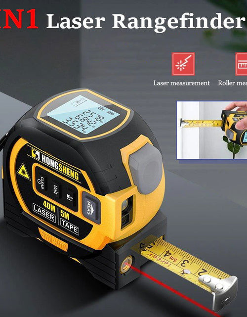 تحميل الصورة إلى عارض المعرض، 3 in 1 Laser Tape Measure Rangefinder 5M Tape Ruler Infrared High-Precision Intelligent Electronic Ruler Building Distance Meter 2668south
