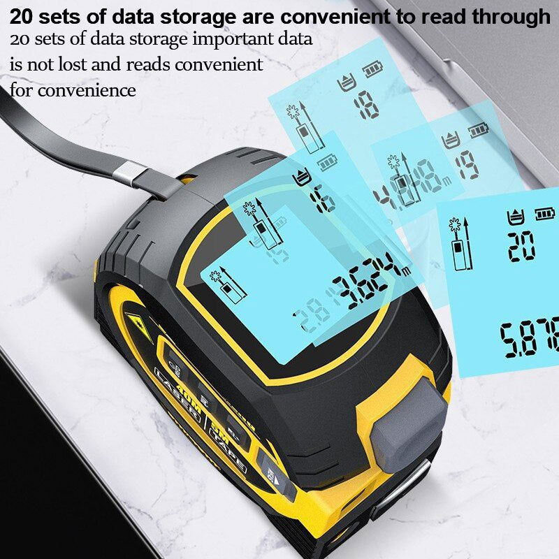 3 in 1 Laser Tape Measure Rangefinder 5M Tape Ruler Infrared High-Precision Intelligent Electronic Ruler Building Distance Meter 2668south