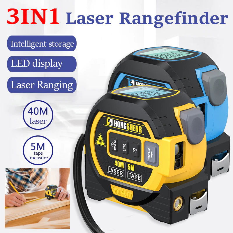 3 in 1 Laser Tape Measure Rangefinder 5M Tape Ruler Infrared High-Precision Intelligent Electronic Ruler Building Distance Meter 2668south