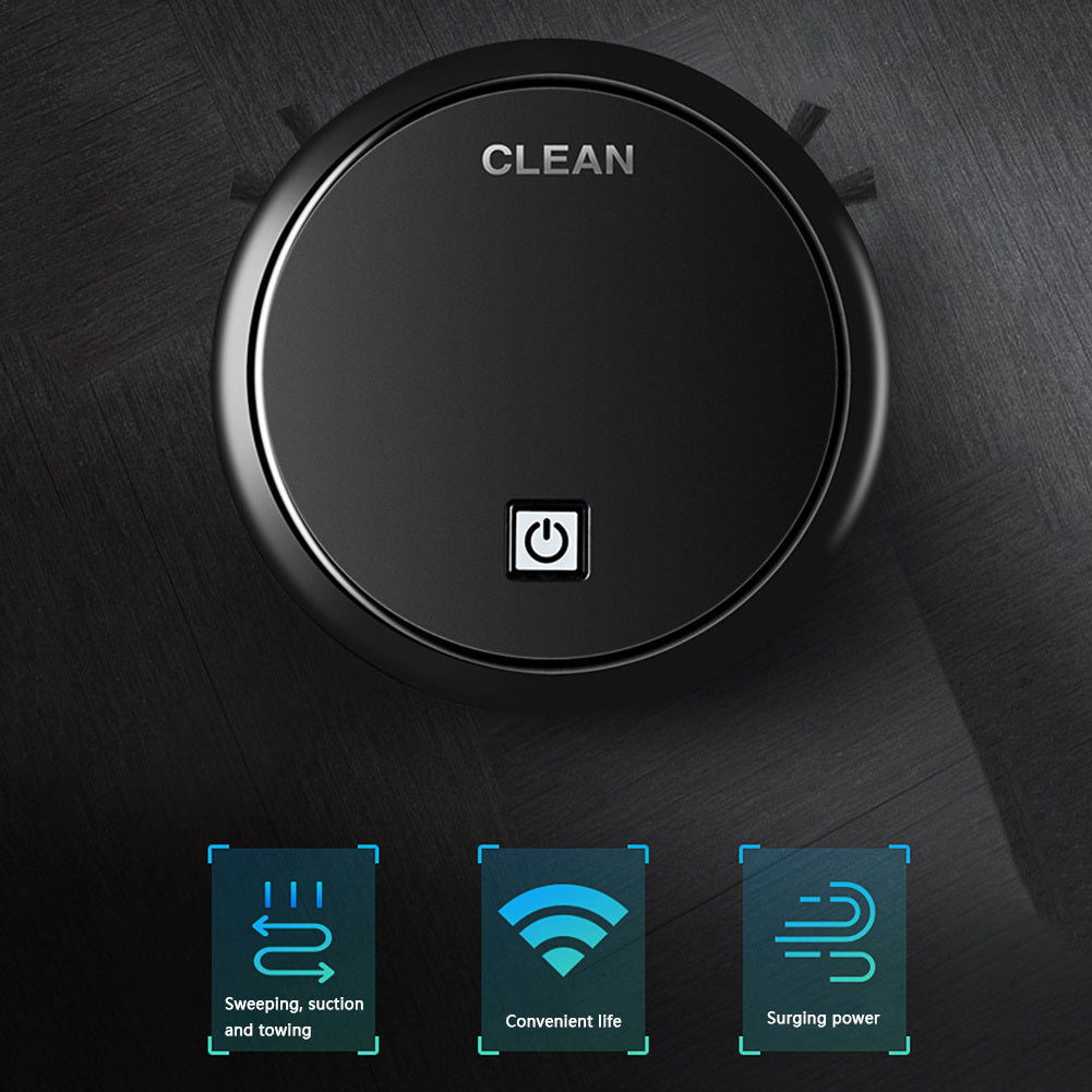 3-in-1 Robot Vacuum Cleaner 1800Pa Multifunctional Smart Floor Cleaner USB Rechargeable Dry Wet Sweeping Vacuum Cleaner 2668south