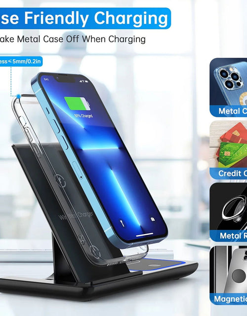 Load image into Gallery viewer, 3 in 1 Wireless Charger, 18W Fast Charger Pad Stand Charging Station Dock for Iwatch Series SE 8/7/6/5/4/3 Airpods Pro/3/2 for Iphone 15/14/13/12 /11/Pro Max/12 Mini /XR (With QC3.0 Adapter) 2668south
