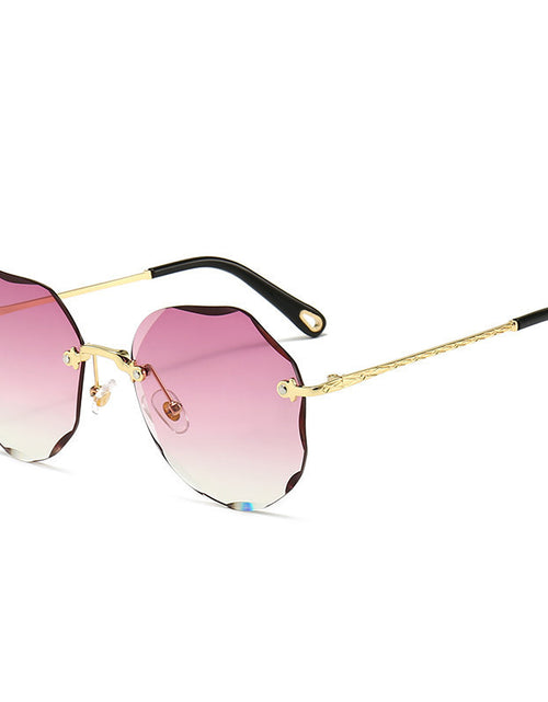 تحميل الصورة إلى عارض المعرض، Polygonal Sunglasses Women Rimless Trimmed Sunglasses
