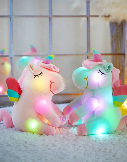 Load image into Gallery viewer, 30Cm LED Light Musical Unicorn Plush Toys Soft Cute Green Pink Light-Up Stuffed Animals for Girls Birthday Gift Glowing Toy 2668south
