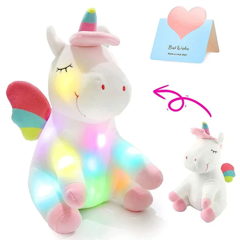 30Cm LED Light Musical Unicorn Plush Toys Soft Cute Green Pink Light-Up Stuffed Animals for Girls Birthday Gift Glowing Toy 2668south