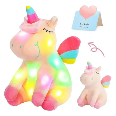 30Cm LED Light Musical Unicorn Plush Toys Soft Cute Green Pink Light-Up Stuffed Animals for Girls Birthday Gift Glowing Toy 2668south