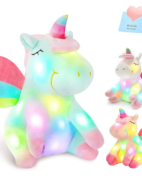 Load image into Gallery viewer, 30Cm LED Light Musical Unicorn Plush Toys Soft Cute Green Pink Light-Up Stuffed Animals for Girls Birthday Gift Glowing Toy 2668south
