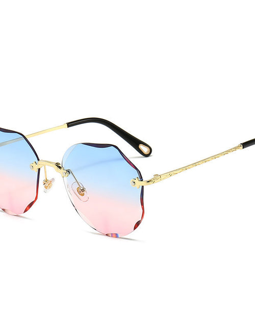 تحميل الصورة إلى عارض المعرض، Polygonal Sunglasses Women Rimless Trimmed Sunglasses
