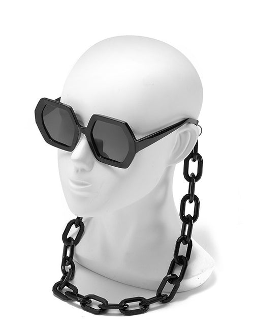 Load image into Gallery viewer, Personality Chain Sunglasses Exaggerated Octagonal Sunglasses
