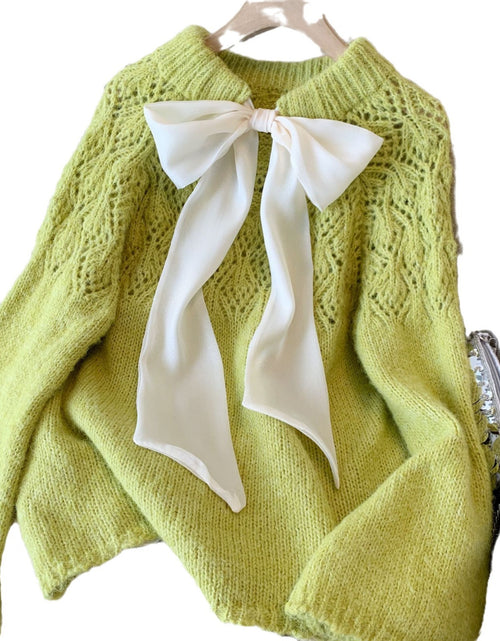 Load image into Gallery viewer, Women&#39;s French Style Tied Bow Long-sleeved Sweater My Store
