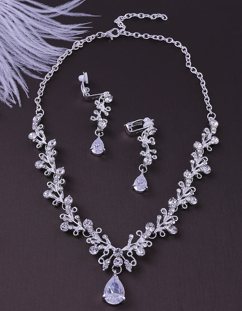 Load image into Gallery viewer, Bridal Rhinestone Zircon Earring Necklace
