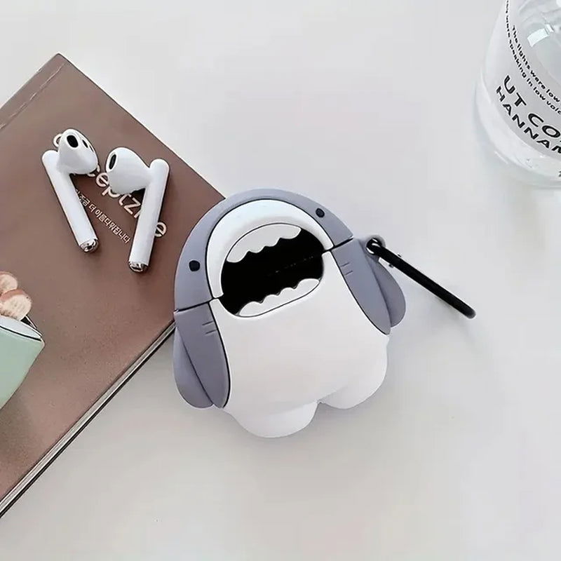 3D Cute Cartoon Shark Shape Soft Silicone Wireless Earphone Case for Airpods 1/2/3/Pro 2668south