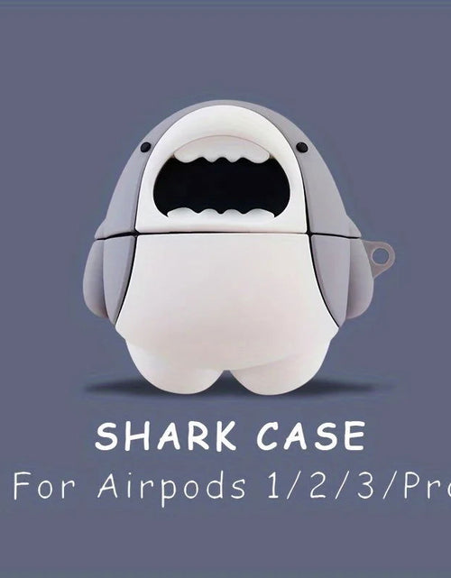 Load image into Gallery viewer, 3D Cute Cartoon Shark Shape Soft Silicone Wireless Earphone Case for Airpods 1/2/3/Pro 2668south
