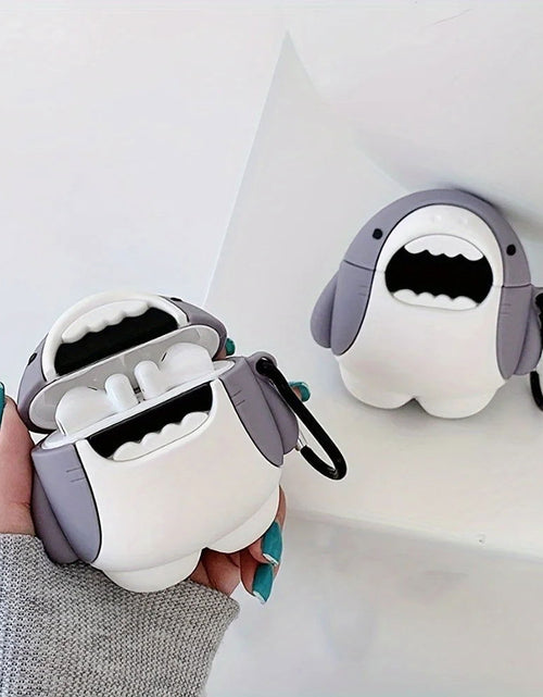 Load image into Gallery viewer, 3D Cute Cartoon Shark Shape Soft Silicone Wireless Earphone Case for Airpods 1/2/3/Pro 2668south
