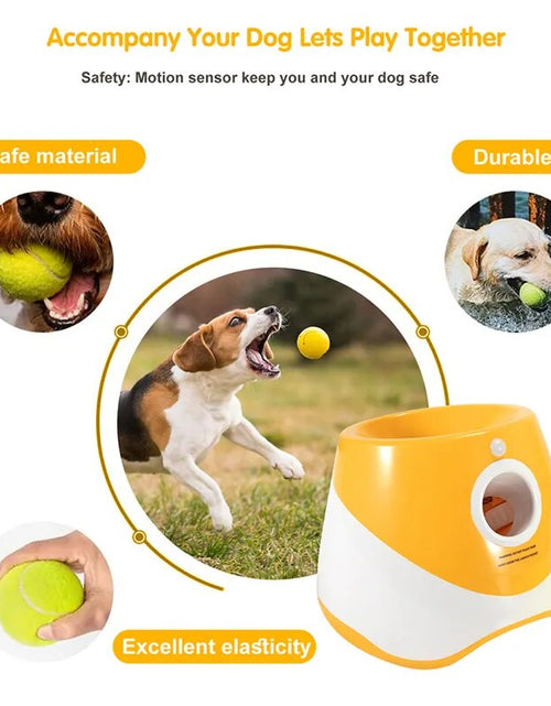 Load image into Gallery viewer, Dog Tennis Launcher Automatic Pet Dogs Chase Toy Mini Tennis Throwing Pinball Machine Fun Interactive Throw Rechargable Catapult
