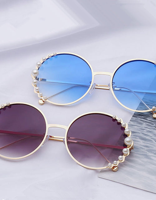 Load image into Gallery viewer, Round frame pearl sunglasses ladies sunglasses
