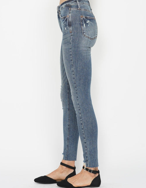 Load image into Gallery viewer, Judy Blue Full Size Tummy Control Vintage Wash Hem Destroy Skinny Jeans
