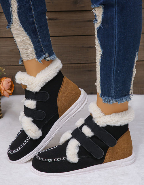 Load image into Gallery viewer, Faux Fur Round Toe Flat Boots
