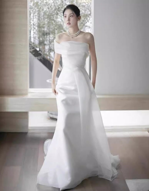 Load image into Gallery viewer, French Off-shoulder Light Wedding Dress Bride
