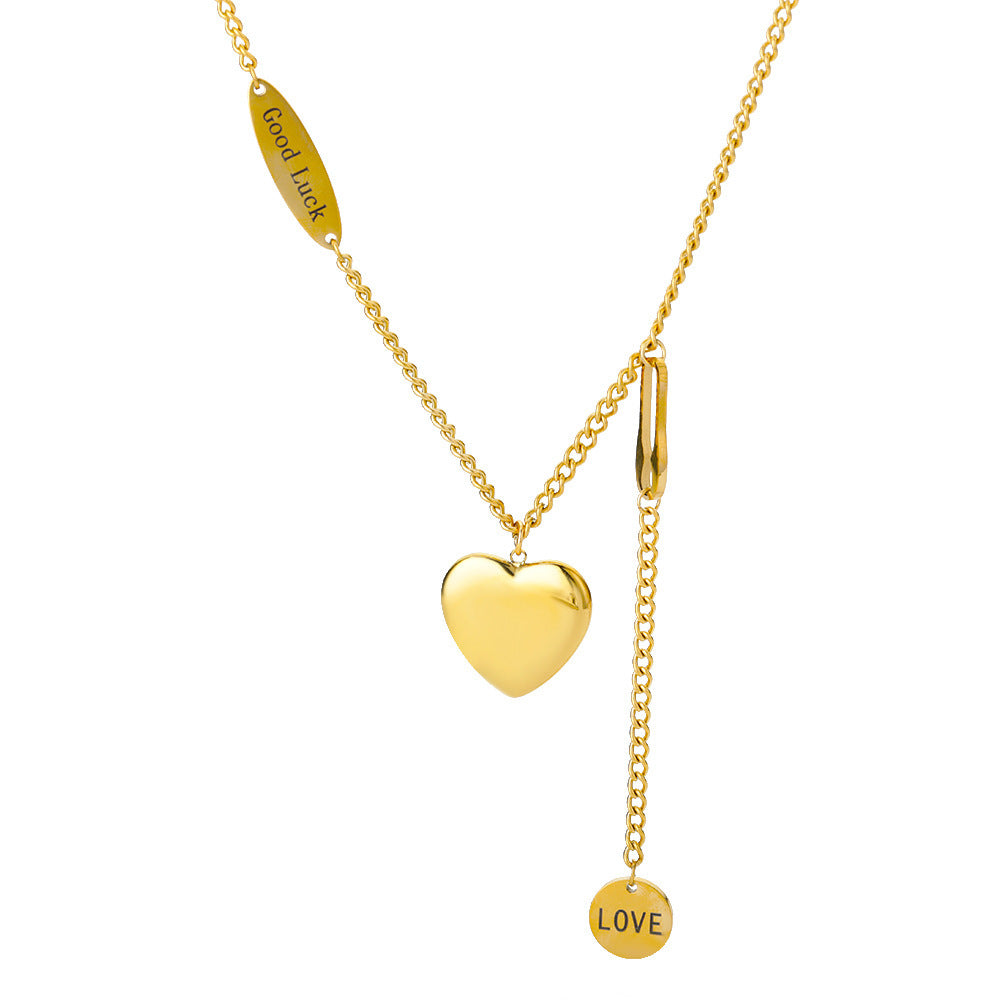 Sweet Love Pendant Necklace Temperament Double-layer Simple Design Clavicle Chain My Store