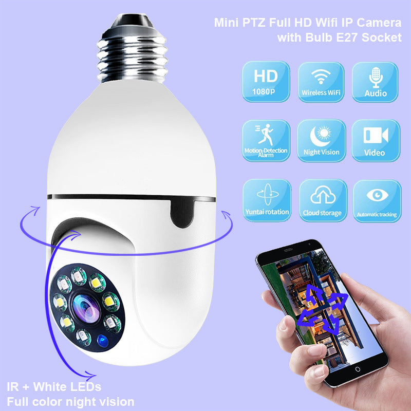 WiFi CAMERA 1080P Bulb 4X Zoom Camera E27 Home 5GWiFi Alarm Monitor My Store