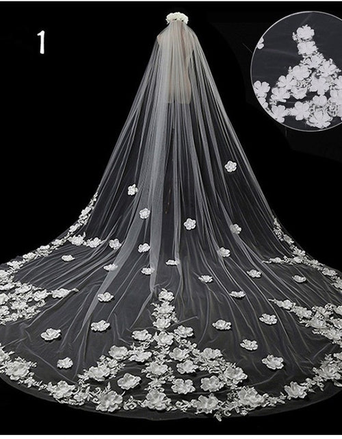 Load image into Gallery viewer, Bridal Wedding Dress Long Tail Luxury Super Fairy Wedding Veil
