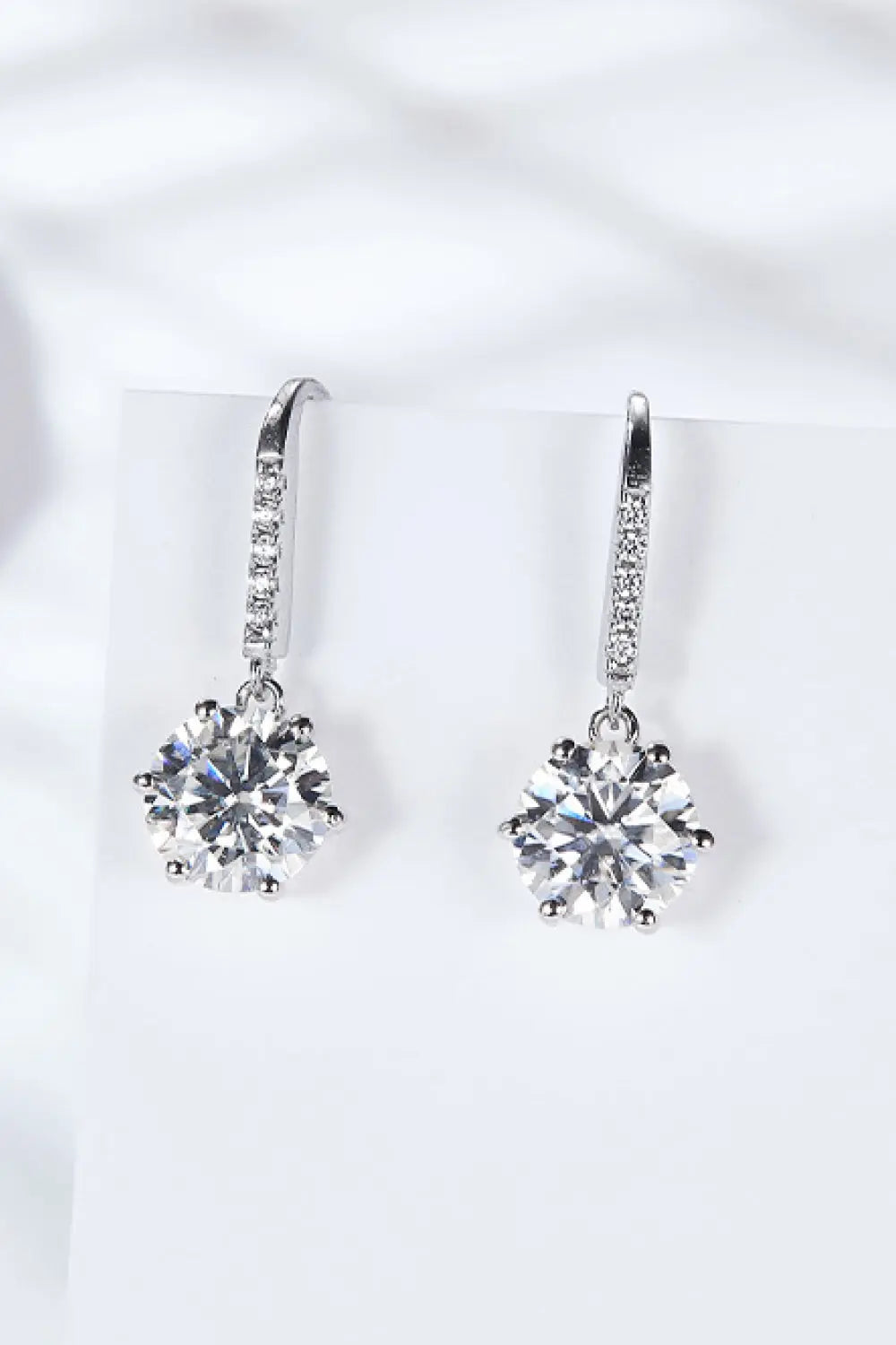 6-Prong Moissanite Drop Earrings 2668south