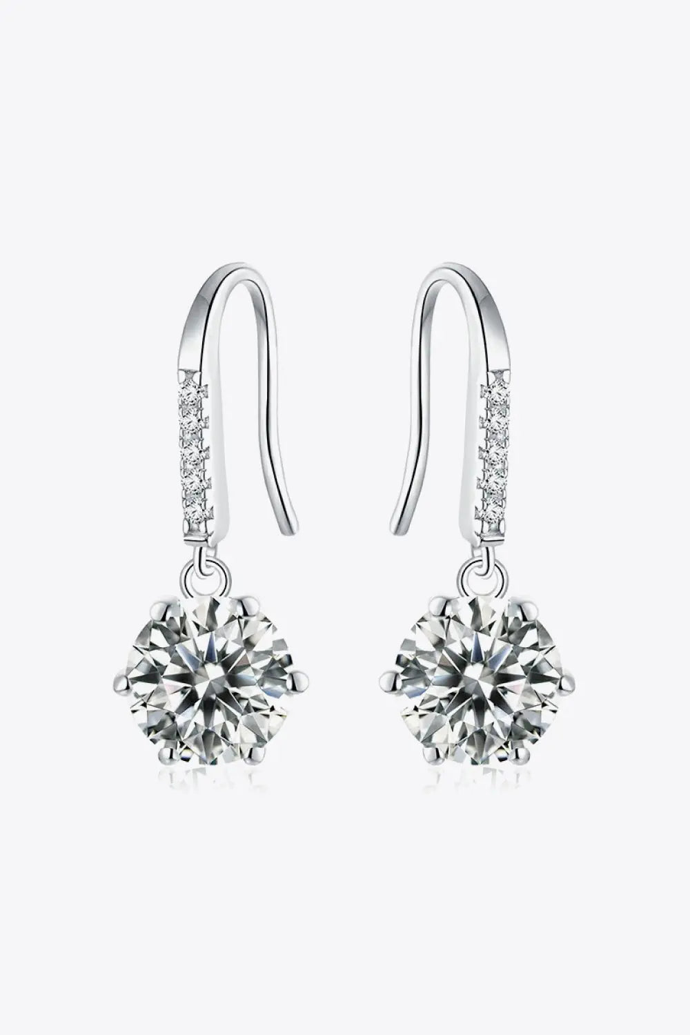 6-Prong Moissanite Drop Earrings 2668south