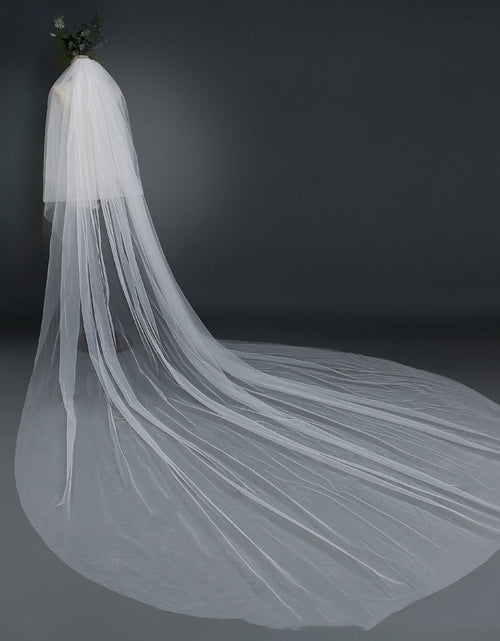 تحميل الصورة إلى عارض المعرض، Bridal Wedding Veil Widened Tail
