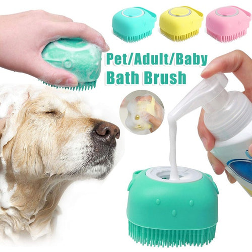 Load image into Gallery viewer, Silicone Dog Bath Massage Gloves Brush Pet Cat Bathroom Cleaning Tool Comb Brush For Dog Can Pour Shampoo Dog Grooming Supplies
