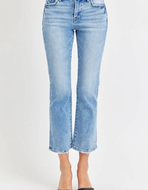 Load image into Gallery viewer, RISEN Full Size Low Rise Crop Slim Straight Jeans Trendsi
