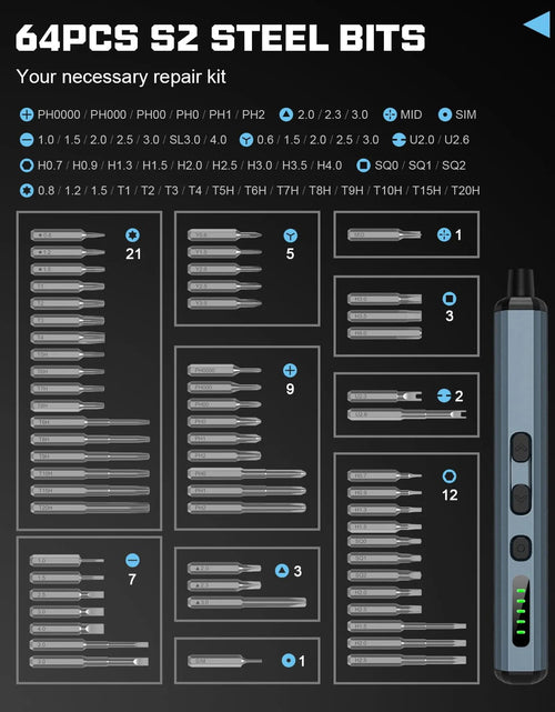 Load image into Gallery viewer, 68 in 1 Electric Screwdriver Set 5 Torque Settings Precision Power Tool Magnetic Screw Driver Bits for Iphone Glasses Watch PC 2668south
