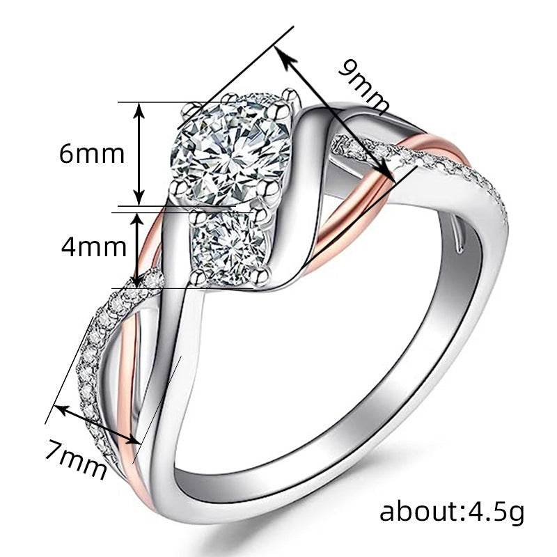 Zircon Shiny Ring For Women Fashion Geometry Pattern My Store