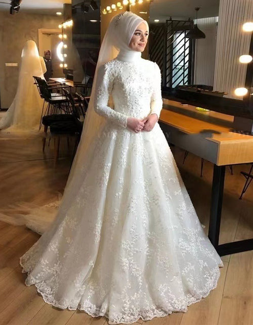 Load image into Gallery viewer, Long Sleeve White Dignified Wedding Dress
