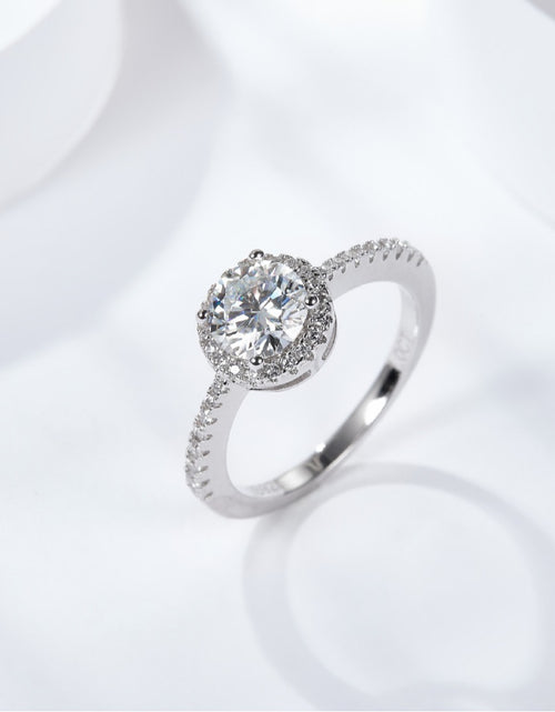 Load image into Gallery viewer, Round Bag Full Diamond S925 Silver 18K Gold Plating Mosanite Diamond Ring Female My Store
