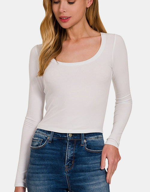 Load image into Gallery viewer, Zenana Scoop Neck Long Sleeve T-Shirt
