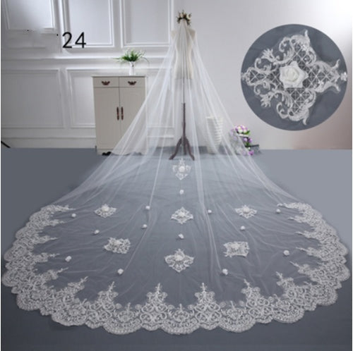 Load image into Gallery viewer, Bridal Wedding Dress Long Tail Luxury Super Fairy Wedding Veil
