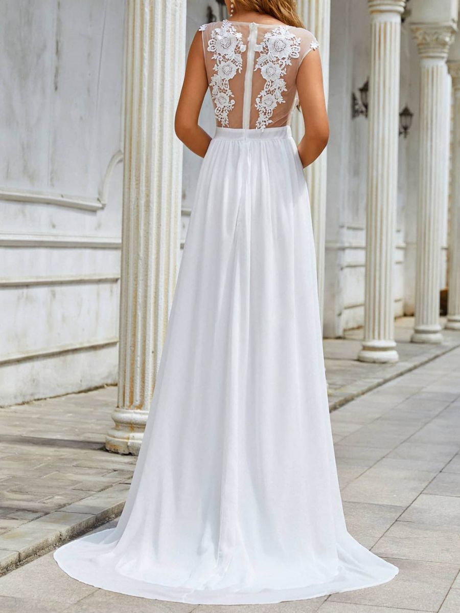 Chiffon Lace Trailing Wedding Large Swing Dress