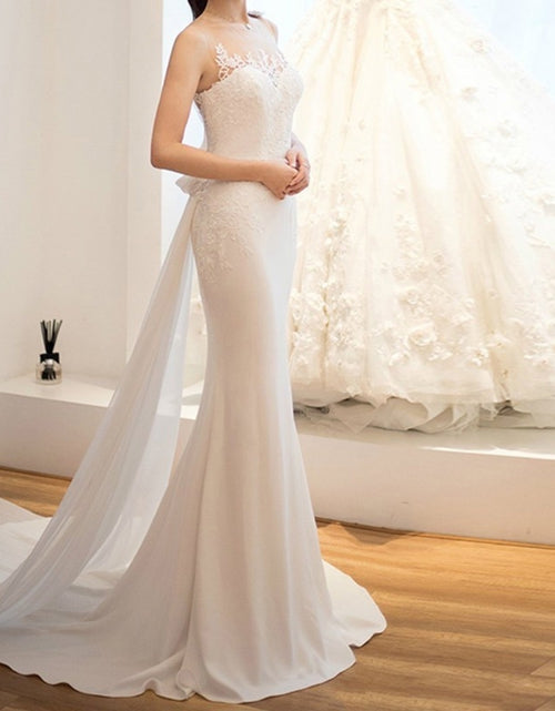 Load image into Gallery viewer, Mid-waist Dream See-through Super Fairy Light Wedding Dress
