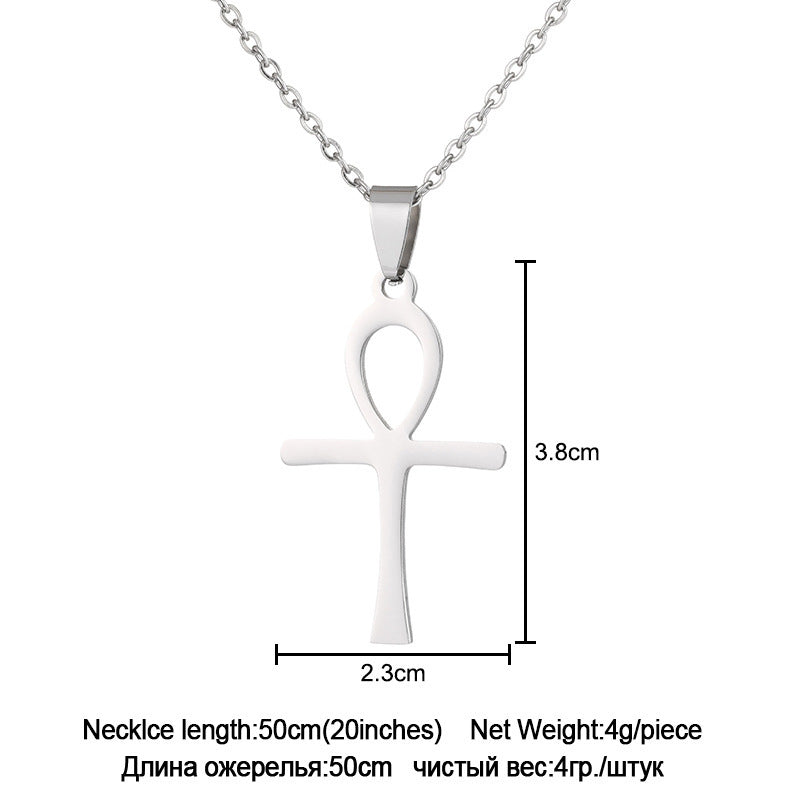 Stainless Steel Cross Necklace For Men Women Pendant Jewelry Fashion Fall Winter Sweater Necklace My Store