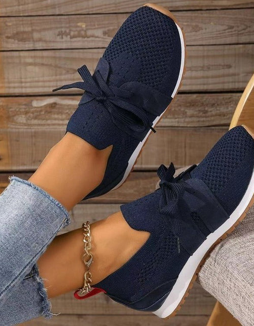 Load image into Gallery viewer, New Lace Up Mesh Flats Shoes For Women Breathable Casual Breathable Walking Wedges Shoes
